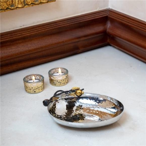 Steel Bowl with Pomegranate Branch, 13 fluid ounces